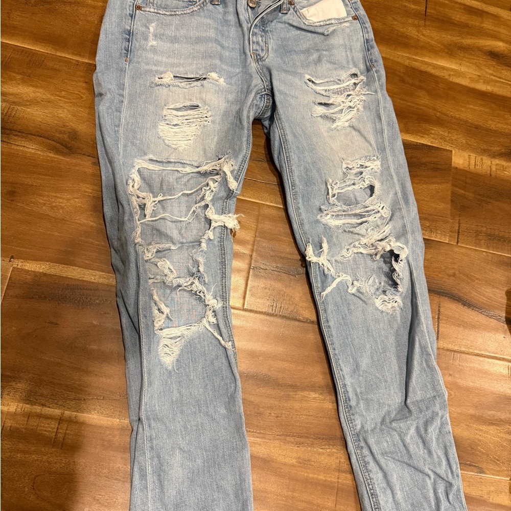 Distressed Light Blue Jeans